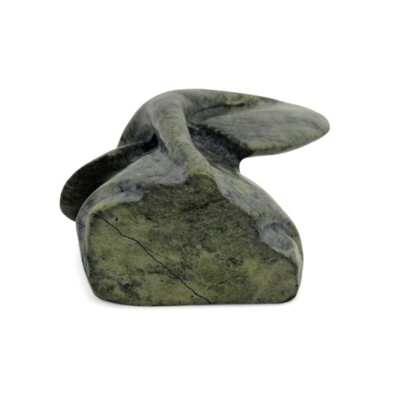 Elephant Hand Carved Green Leopard Rock Stone South Africa Signed 4.5" - Picture 10 of 10